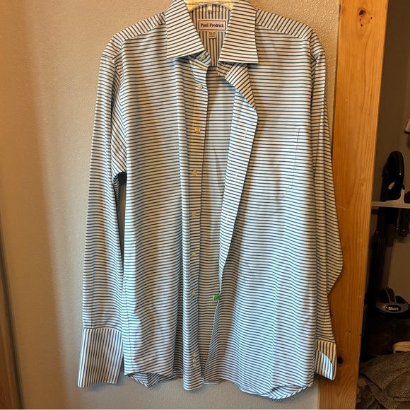 Paul Fredrick Men's Striped Dress Three Shirt Bundle Sz 15 1/2 34-35 - Picture 2 of 10